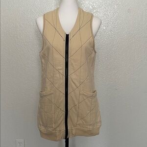 Prairie Underground Yellow Quilted Two Way Zip Longline Vest S